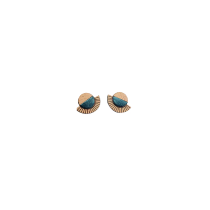 Puces d'oreilles aztèque bleu petrole – Image 2
