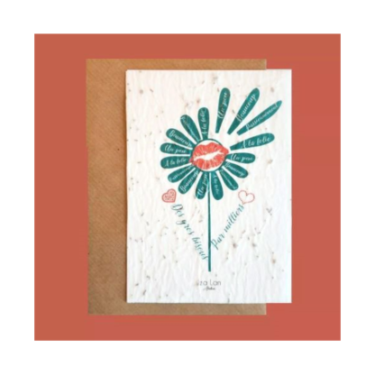 Carte à planter double merci par milliers