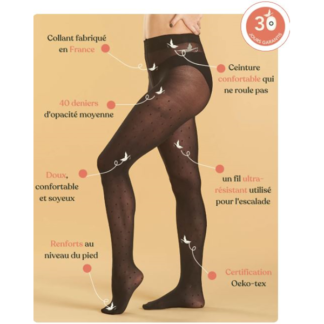 Collant 40 derniers plumetis txs
