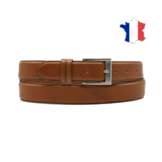 Ceinture homme camel boucle carrée fabriqué en france