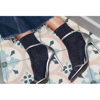Chaussettes klue à paillettes lurex - bleu marine