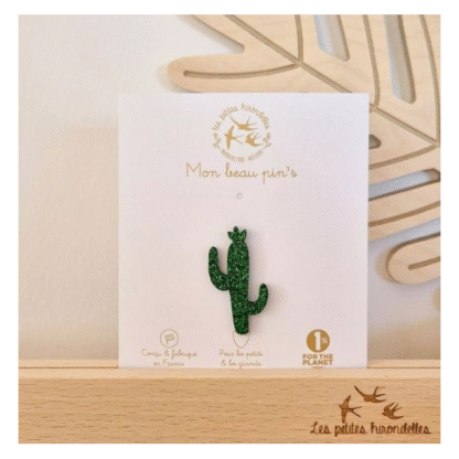 Pin's feutrine pailletée - cactus