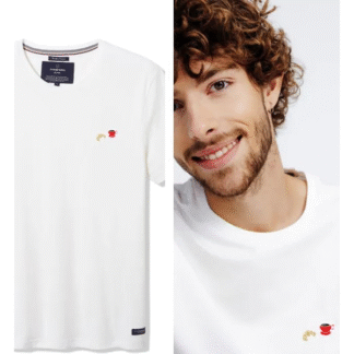 Tee-shirt barthélémien "café croissant" écru foncé ts