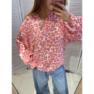 Blouse à manches bouffantes rose