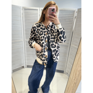 Veste imprimée à manches longues bouton