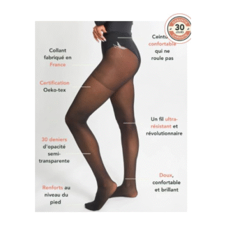 Collant 30 deniers revolution noir tl