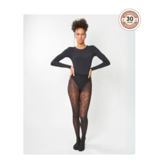 Collant 30 deniers revolution noir leopard tm