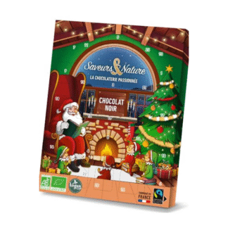 Calendrier de l'avent vegan : assortiment de chocolats noirs bio