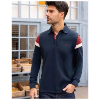 Polo manche longue marine maurice coton bio marine txl